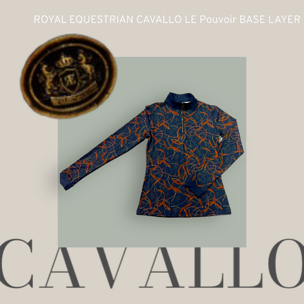 Royal Equestrian Base Layer Cavallo Le Pouvoir Sport Uv Protection Riding Top Navy