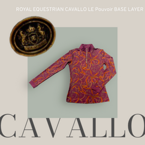 Royal Equestrian Base Layer Cavallo Le Pouvoir Sport Uv Protection Riding Top  Merlot Gold