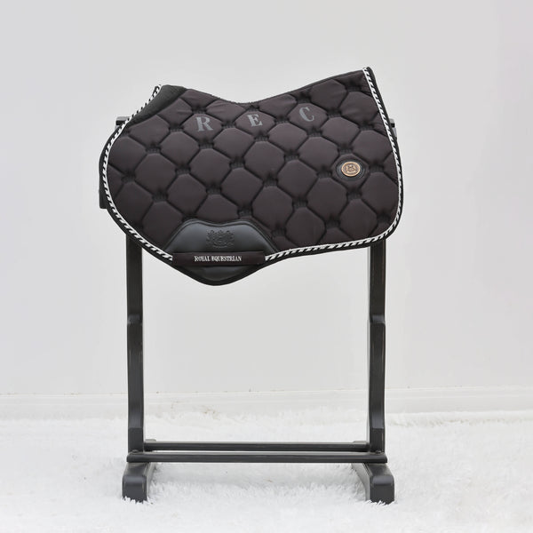 Royal Equestrian Jump Saddle Pad Black Silver Full