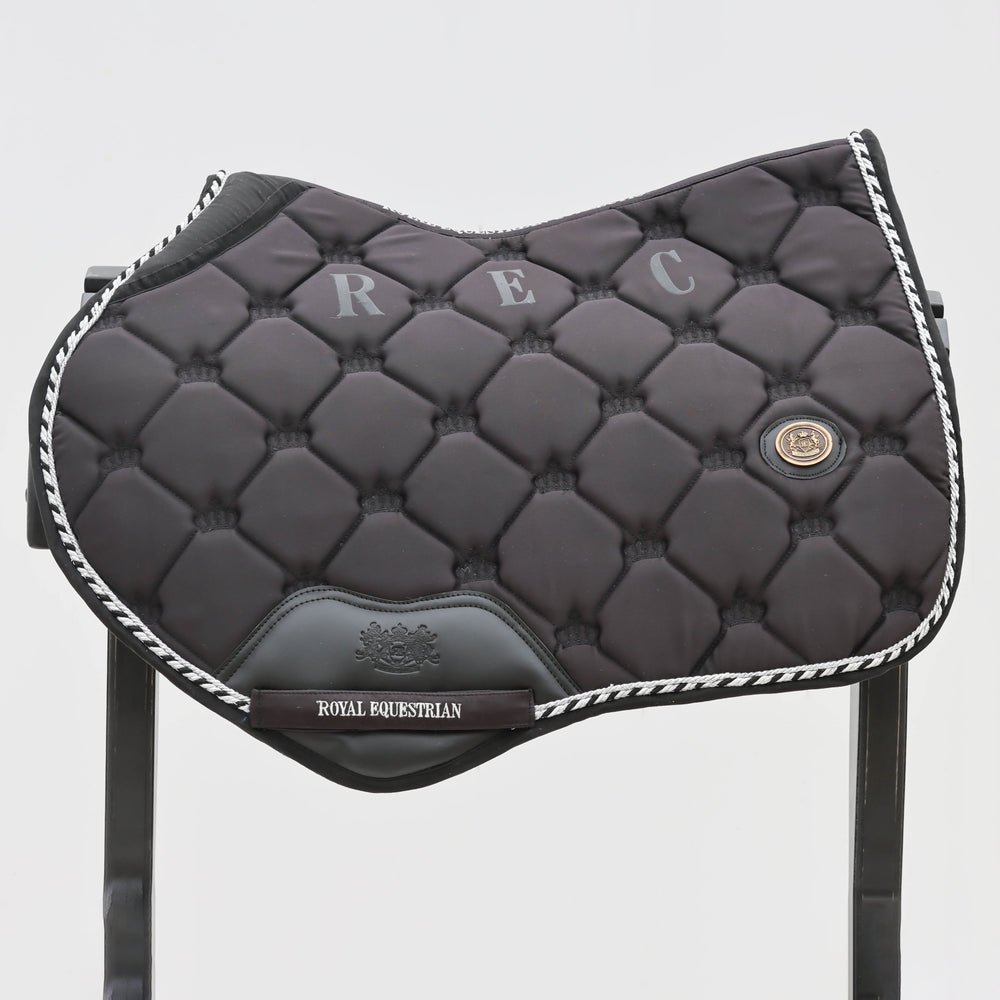 Royal Equestrian Jump Saddle Pad Black Silver Full