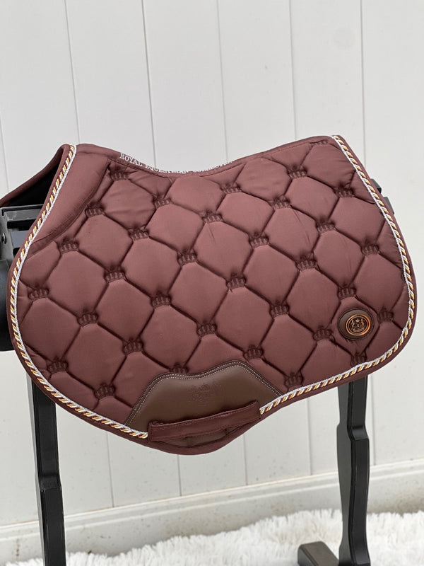 Royal Equestrian Jump Saddle Pad Chocolate Pro Full