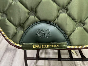 Royal Equestrian Jump Saddle Pad Olive Gold Full