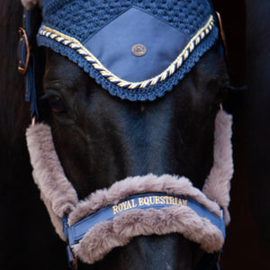 Royal Equestrian Fur Halter Navy Full