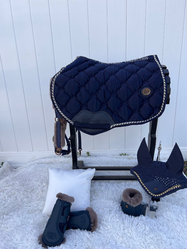 Royal Equestrian Jump Saddle Pad Navy Blue Full