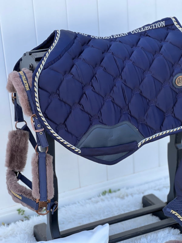 Royal Equestrian Jump Saddle Pad Navy Blue Full