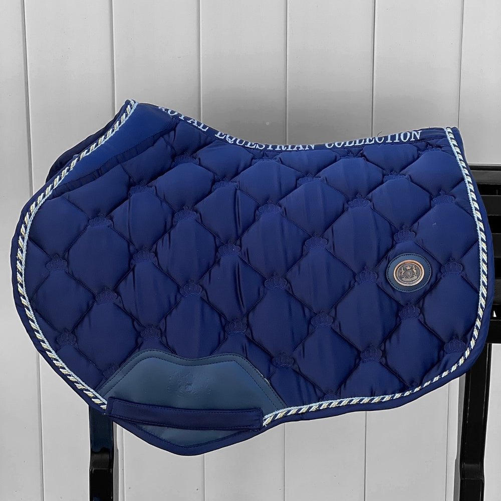 Royal Equestrian Jump Saddle Pad Navy Blue Full