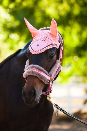 Royal Equestrian Premium Ear Bonnet Pink Full