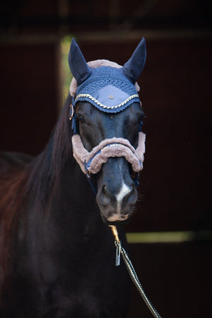 Royal Equestrian Fur Halter Navy Full