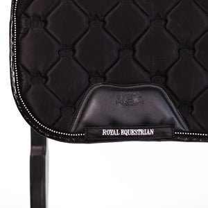 Royal Equestrian Dressage Saddle Pad Black Crystals Full