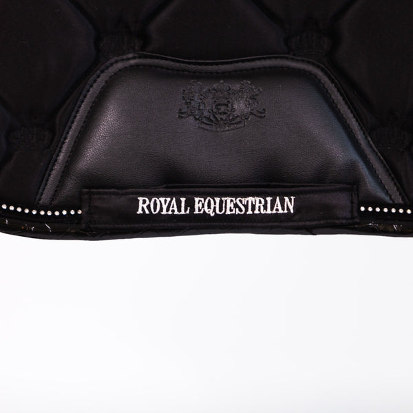 Royal Equestrian Dressage Saddle Pad Black Crystals Full