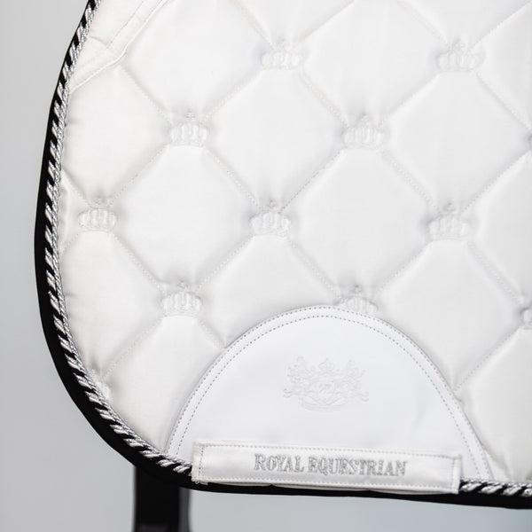 Royal Equestrian Jump Show Saddle Pad White Silver