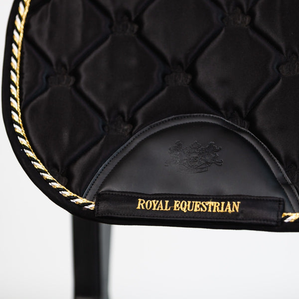 Royal Equestrian Jump Show Saddle Pad Black Gold Full