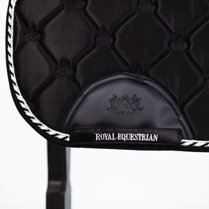 Royal Equestrian Jump Show Saddle Pad Black Silver Full