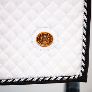 Royal Equestrian Dressage Saddle Pad White Silver Pro Full