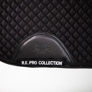 Royal Equestrian Dressage Saddle Pad Black Quilted Full