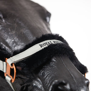 Royal Equestrian Fur Halter Silver Black Full