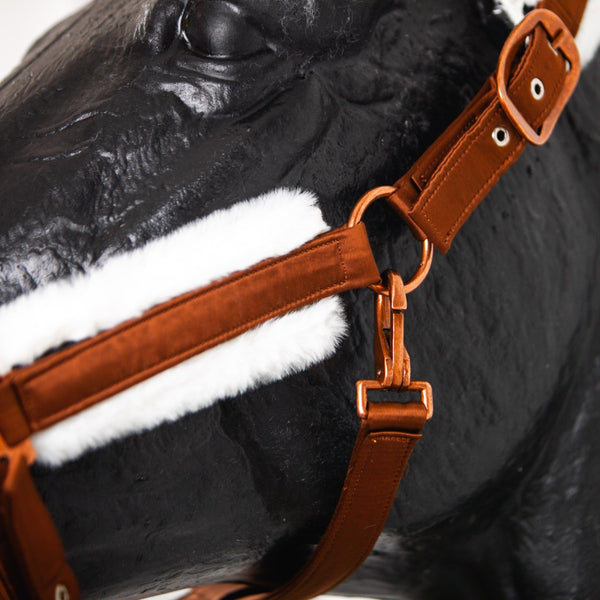 Royal Equestrian Fur Halter Chocolate Full