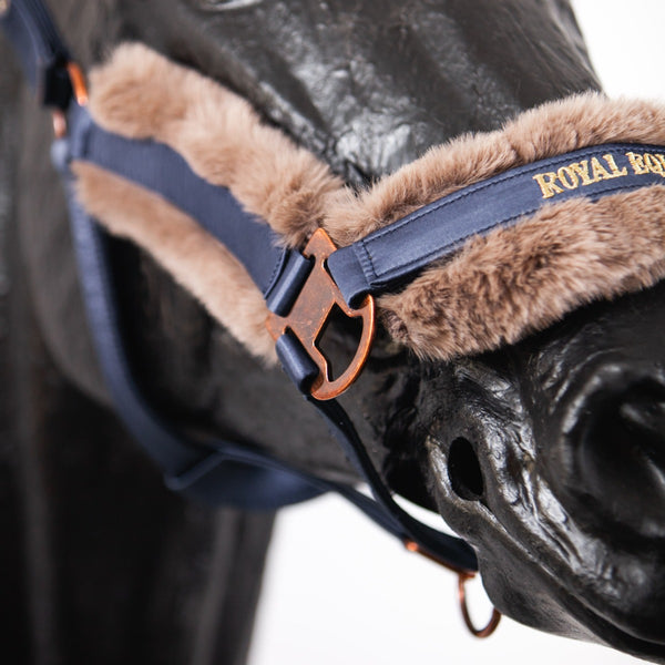 Royal Equestrian Fur Halter Navy Full