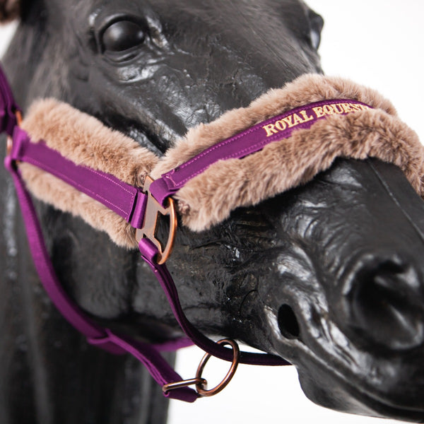 Royal Equestrian Fur Halter Purple Full