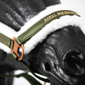 Royal Equestrian Fur Halter Olive White Full