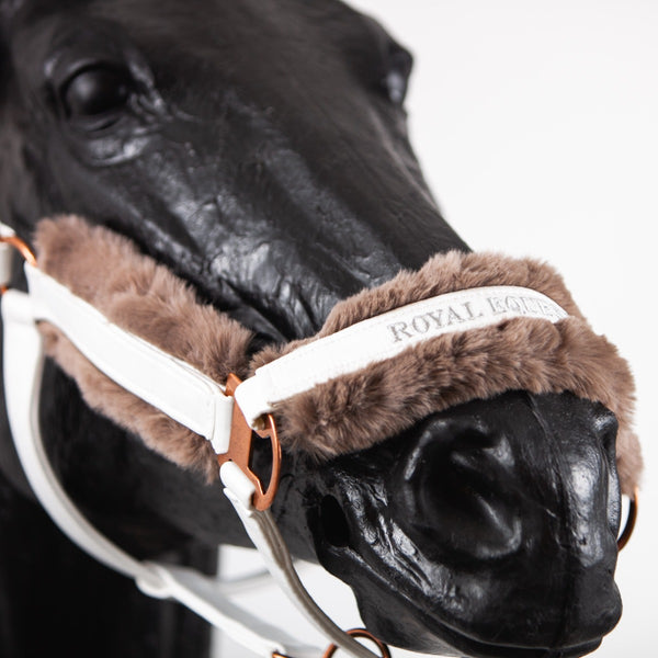 Royal Equestrian Fur Halter White Full