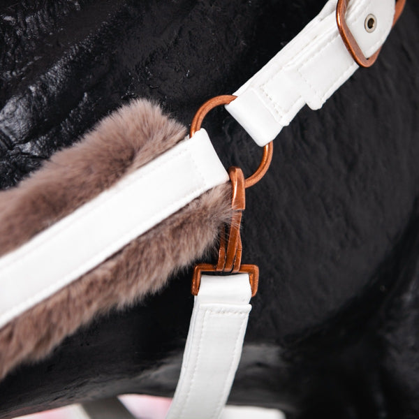 Royal Equestrian Fur Halter White Full