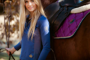 Royal Equestrian Jump Saddle Pad Purple Navy Full