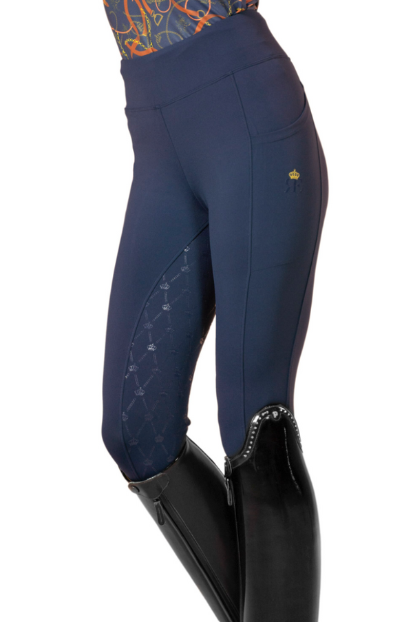 Royal Equestrian Full Grip Riding Tights Navy