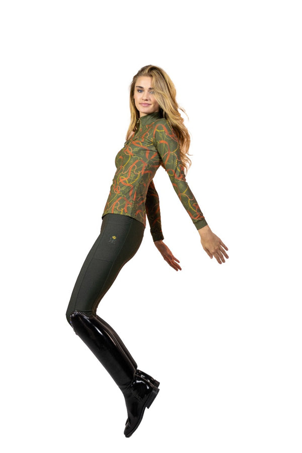 Royal Equestrian Knee Grip Riding Tights Olive