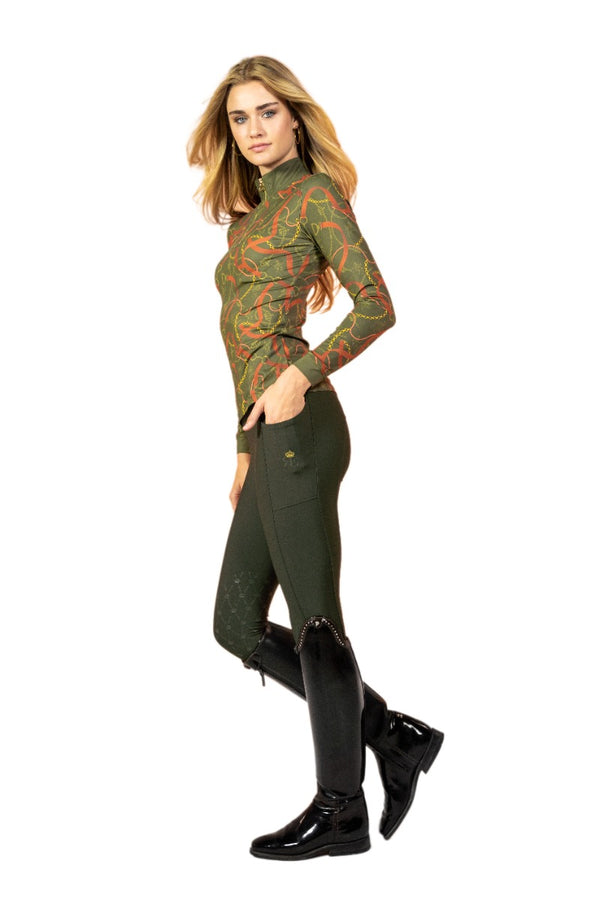 Royal Equestrian Knee Grip Riding Tights Olive