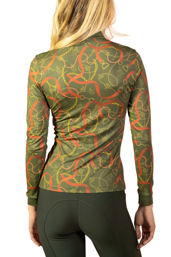 Royal Equestrian Base Layer Cavallo Le Pouvoir Sport Uv Protection Riding Top Olive