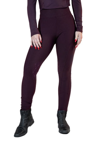 Royal Equestrian Knee Grip Riding Tights Burgundy