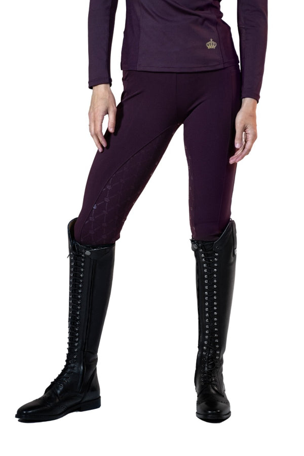 Royal Equestrian Full Grip Riding Tights Burgundy