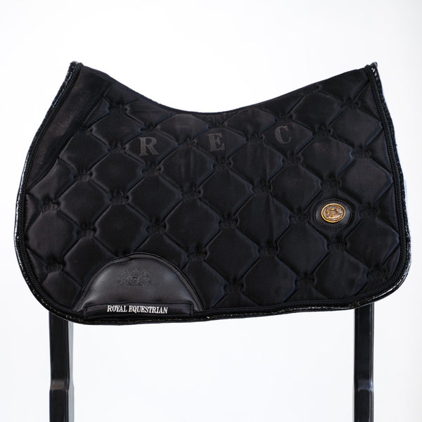 Royal Equestrian Jump Show Saddle Pad Black Croco Full