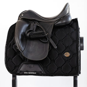 Royal Equestrian Dressage Saddle Pad Black Leather Full