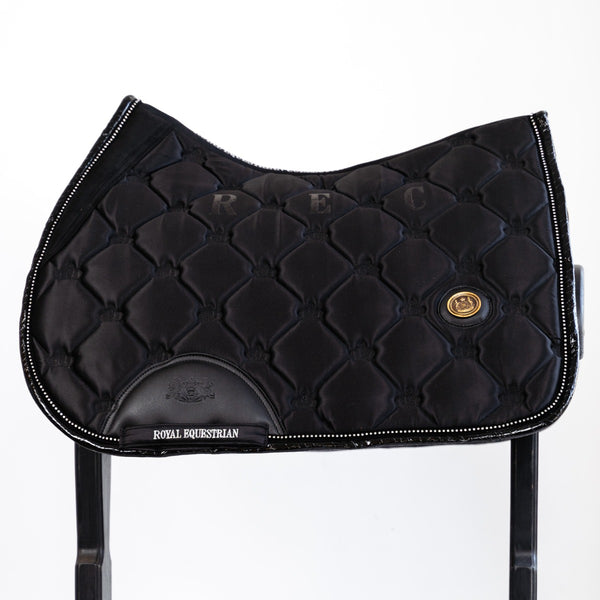 Royal Equestrian Jump Show Saddle Pad Black Crystals Full