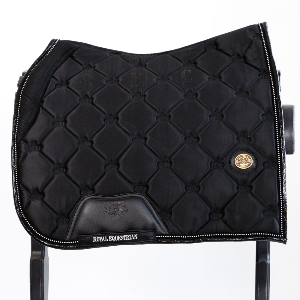 Royal Equestrian Dressage Saddle Pad Black Crystals Full