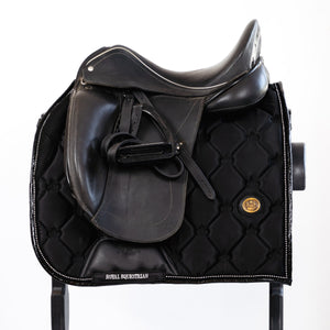 Royal Equestrian Dressage Saddle Pad Black Crystals Full