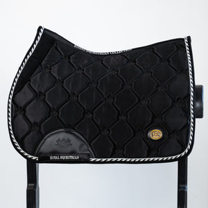 Royal Equestrian Jump Show Saddle Pad Black Silver Full