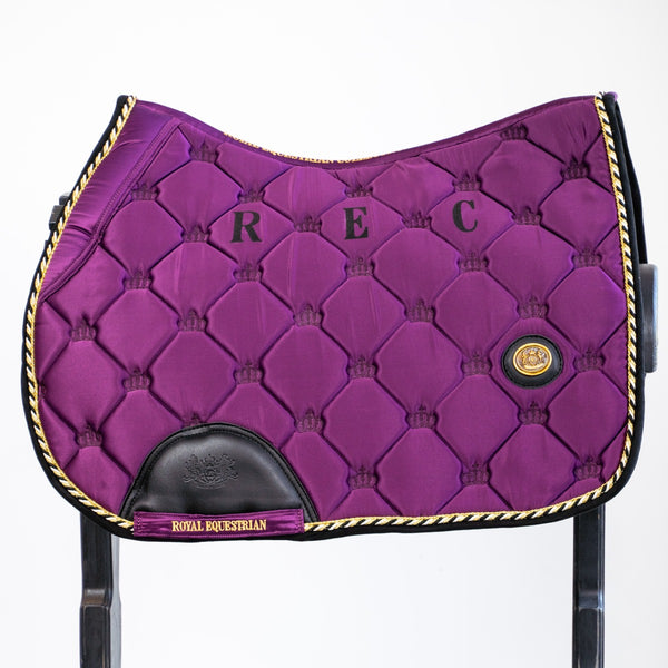 Royal Equestrian Jump Saddle Pad Purple Black Full