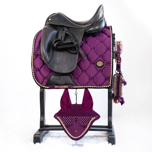 Royal Equestrian Dressage Saddle Pad Purple Black Full