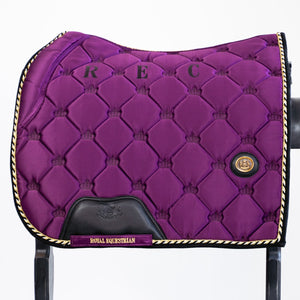 Royal Equestrian Dressage Saddle Pad Purple Black Full