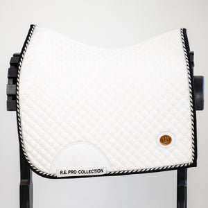 Royal Equestrian Dressage Saddle Pad White Silver Pro Full