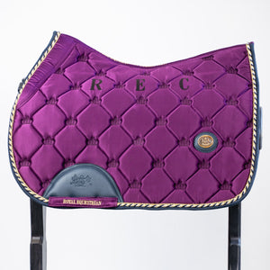 Royal Equestrian Jump Saddle Pad Purple Navy Full