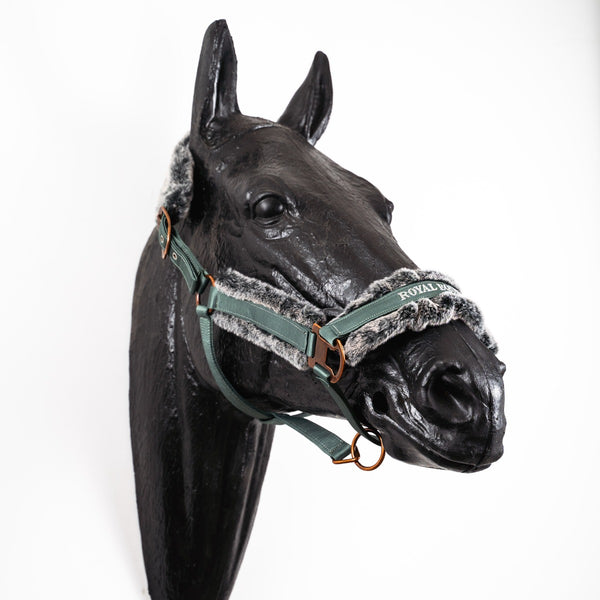 Royal Equestrian Fur Halter Marine Full