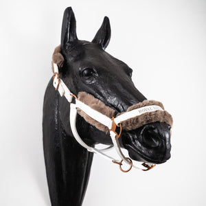 Royal Equestrian Fur Halter White Full