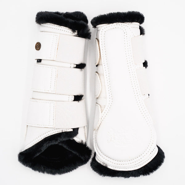 Royal Equestrian Lined Brushing Boots White Black