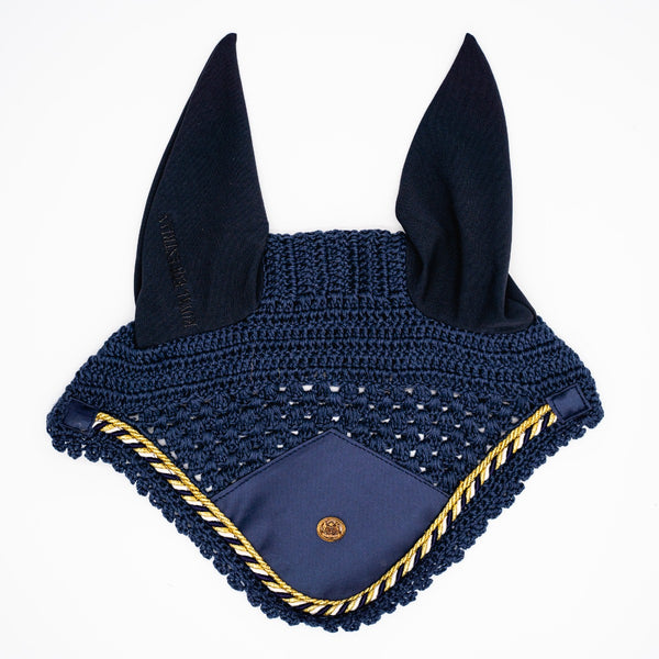 Royal Equestrian Premium Ear Bonnet Navy Blue Full