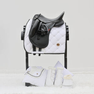 Royal Equestrian Dressage Saddle Pad White Silver Full