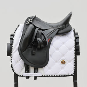 Royal Equestrian Dressage Saddle Pad White Silver Full